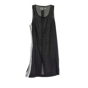 Black and White Pure Cotton Summer Shift Dress,  Pockets, Knee Length